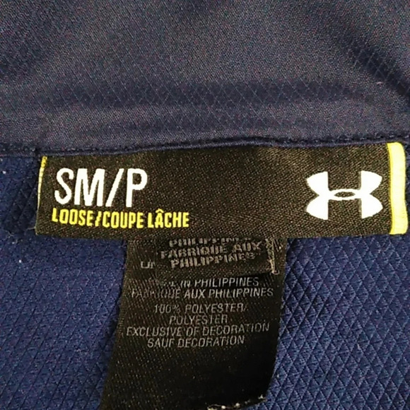 UNDER ARMOUR 1/4 ZIP, NAVY & WHITE, WIND, ATHLETIC JACKET - Picture 3 of 9